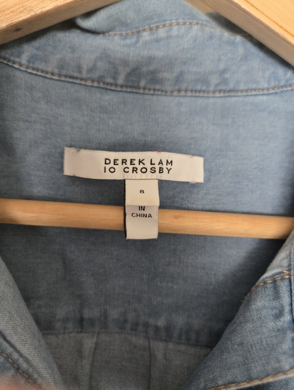 Derek Lam 10 Crosby Denim Tie Mini Dress Size 8 - Picture 4 of 6
